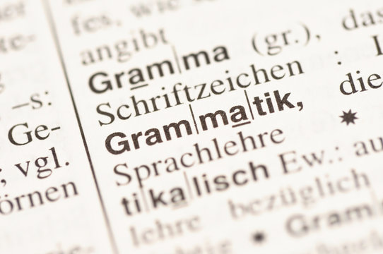 Grammatik im wörterbuch