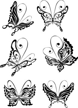 Set tattoo butterfly
