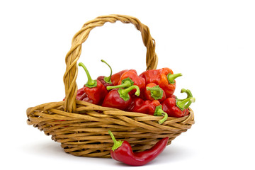 Fototapeta na wymiar red peppers in a basket