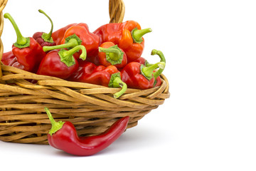 red peppers in a basket