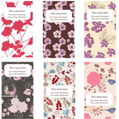 Set of floral business cards - 46778801