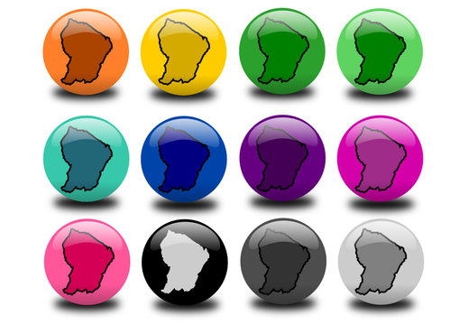 Boules colorées motif Guyane française