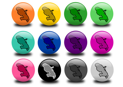 Boules colorées motif Martinique