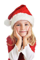 girl in santa cap