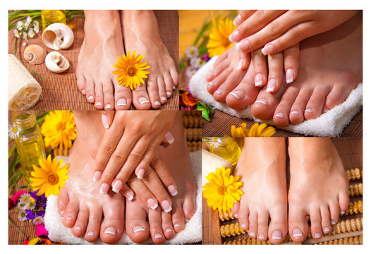 care for beautiful woman legs and hands