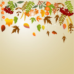 Autumn greeting card with place for text