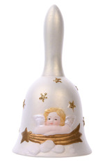 Porcelain bell with angel - obrazy, fototapety, plakaty