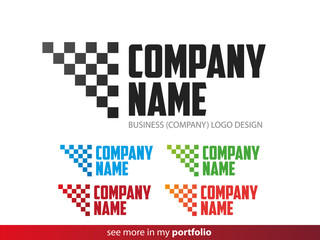 Company Logo Square-Triangle Design,Vector