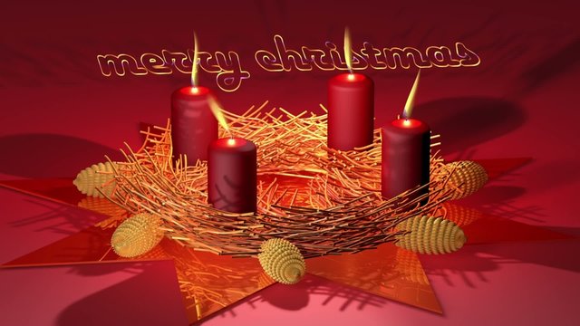 Marry Christmas - brennende Kerzen