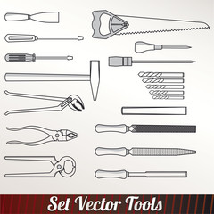 Hand work tools set