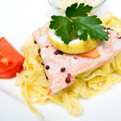 pasta and smoked salmon