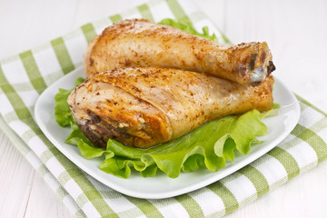 Appetizing fried chicken legs