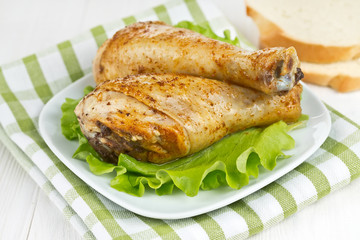 Appetizing fried chicken legs