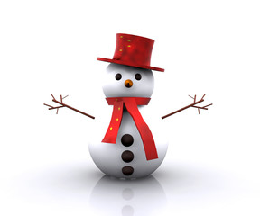 Cheerful Snowman Chinese - 3D