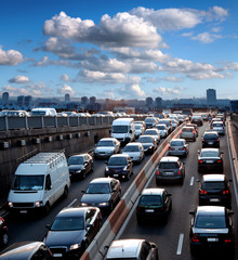 Traffic jam. Rush hour. Cars.