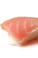 Maguro tuna Sushi isolated on white background.