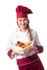 Female Chef with croissant