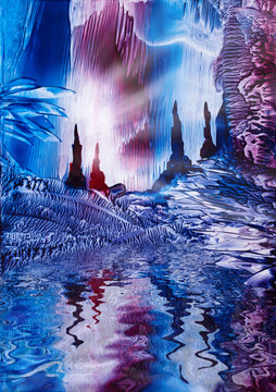 Cavern of Castles painting in wax