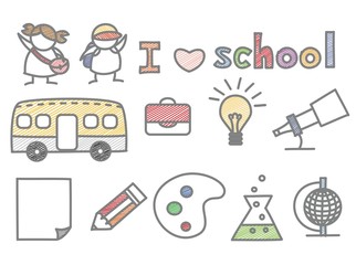 set of kid love school