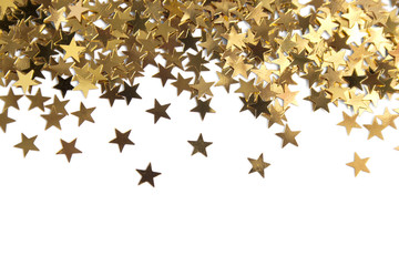 Golden stars on white background