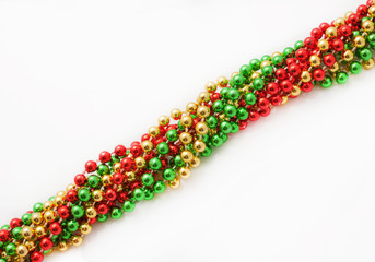 woven Christmas beads as a background or texture