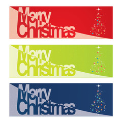Vector color Merry Christmas Banner set