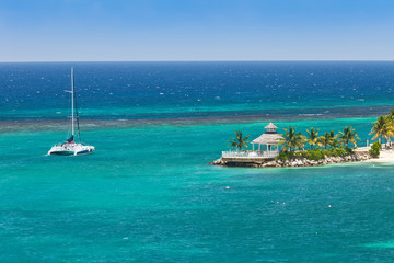 Fototapeta premium Catamaran in Ocho Rios, Jamaica