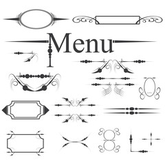 Vector vintage menu design element set