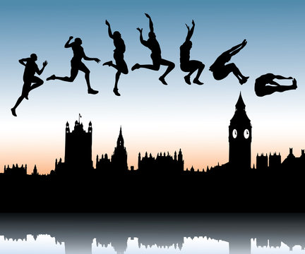 Long jump over London city