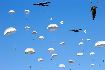 paratrooper dropping