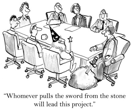 Whoever pulls the sword from the stone