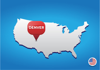 Denver on USA map