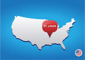 St. Louis on USA map