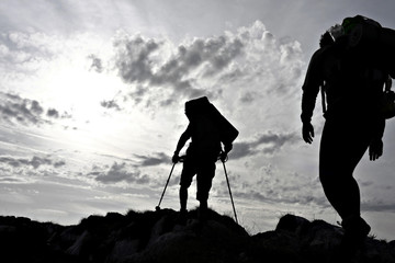 Hiker silhouette