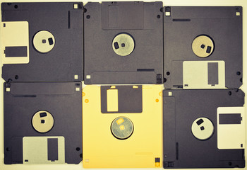 Vintage diskettes background