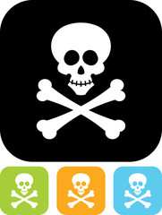 Vector icon isolated on white - Skull and bones