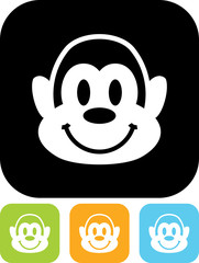 Vector icon isolated on white - Cartoon monkey
