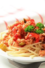 Spaghetti with minced meat
