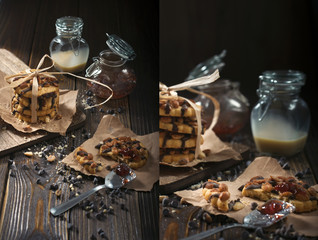 Peanut cookies and chocolate drops