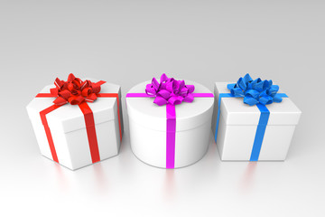 Various shapes giftboxes