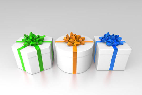 Various shapes giftboxes