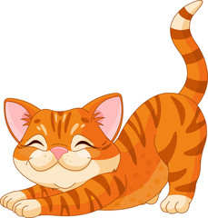 Fototapeta premium Cute kitten stretching