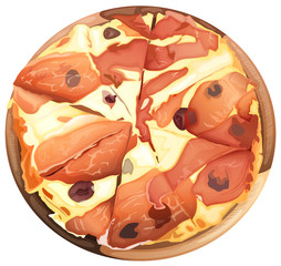 Pizza with ham