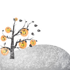 Snowman of frame on christmas day