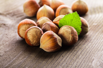 Hazelnuts heap
