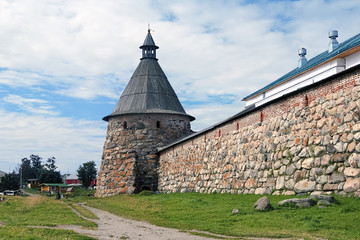 Fototapeta na wymiar White Tower of Solovetsky Monastery, Russia