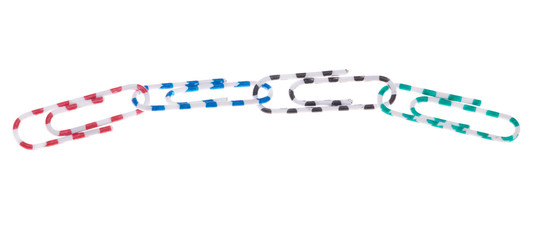 four color staples isolated on white