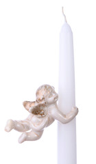Angel figurine for candle - obrazy, fototapety, plakaty