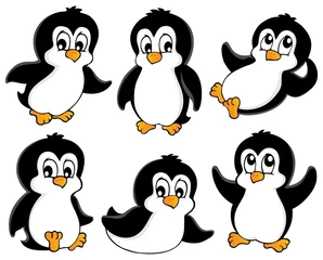 Cercles muraux Pour enfants Cute penguins collection 1