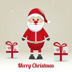 santa gift snowy winter background merry christmas